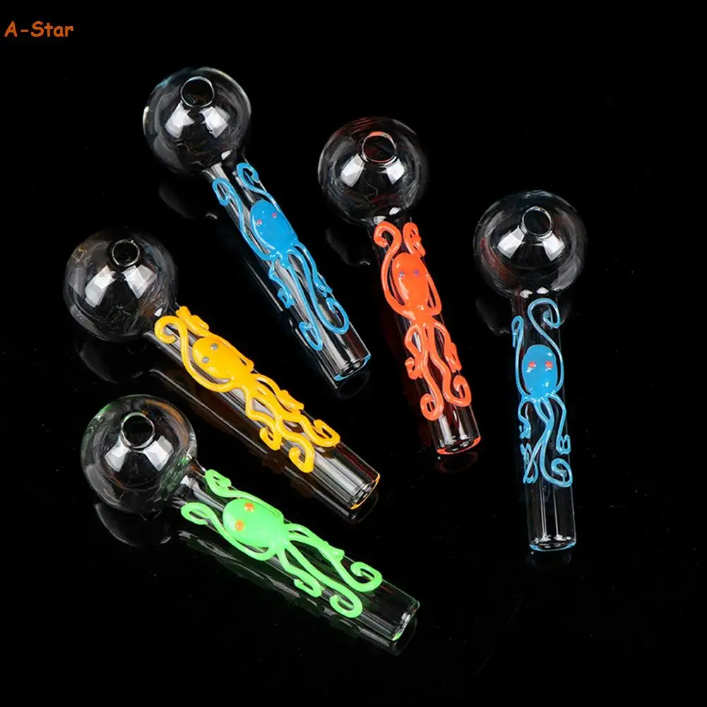 

Стеклянные соломинки с пузырьковым шариком, портативная прозрачная трубка для табака, трубка для сигарет, 1 шт.