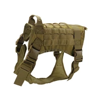 tactical dog harness vest military working training molle vest metal buckles loop panels for dogs with free bungee leash