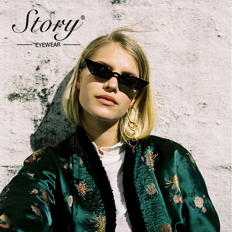 Новинка 2018 модные крошечные женские солнцезащитные очки кошачий глаз в стиле