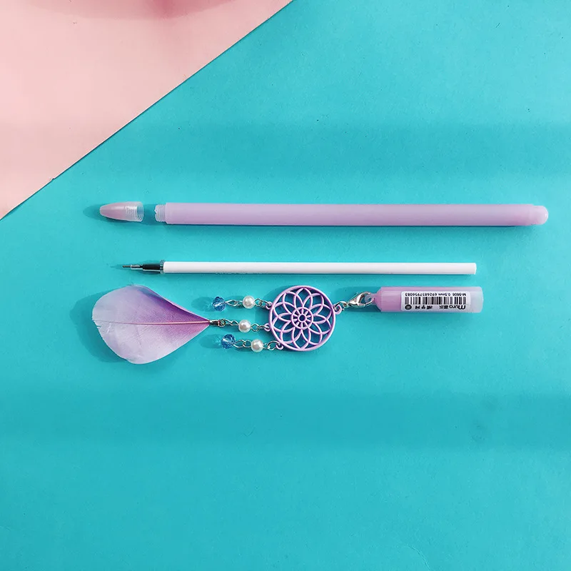 Милый кулон в виде пера гелевые ручки прекрасный студентов пишущих кавайные школьные канцелярские