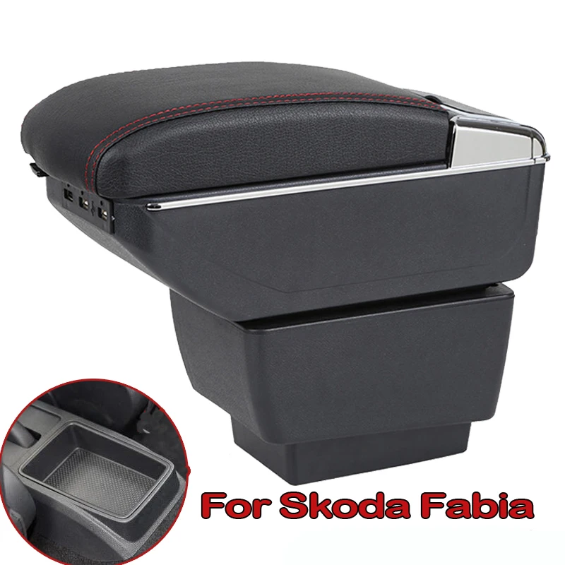 

Подлокотник Fabia, центральный, для хранения вещей, Skoda Fabia 3, USB, 2015-2017, аксессуары для салона автомобиля
