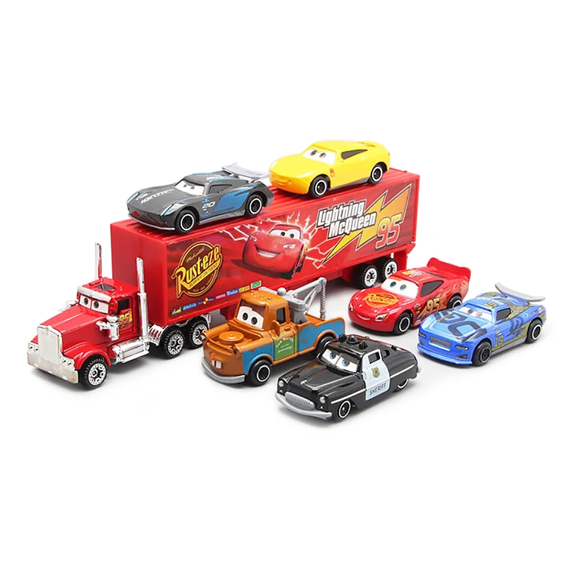 Disney Pixar машина 3 McQueen дядюшка Майк Джексон шторм портативная модель и 6 игрушечных