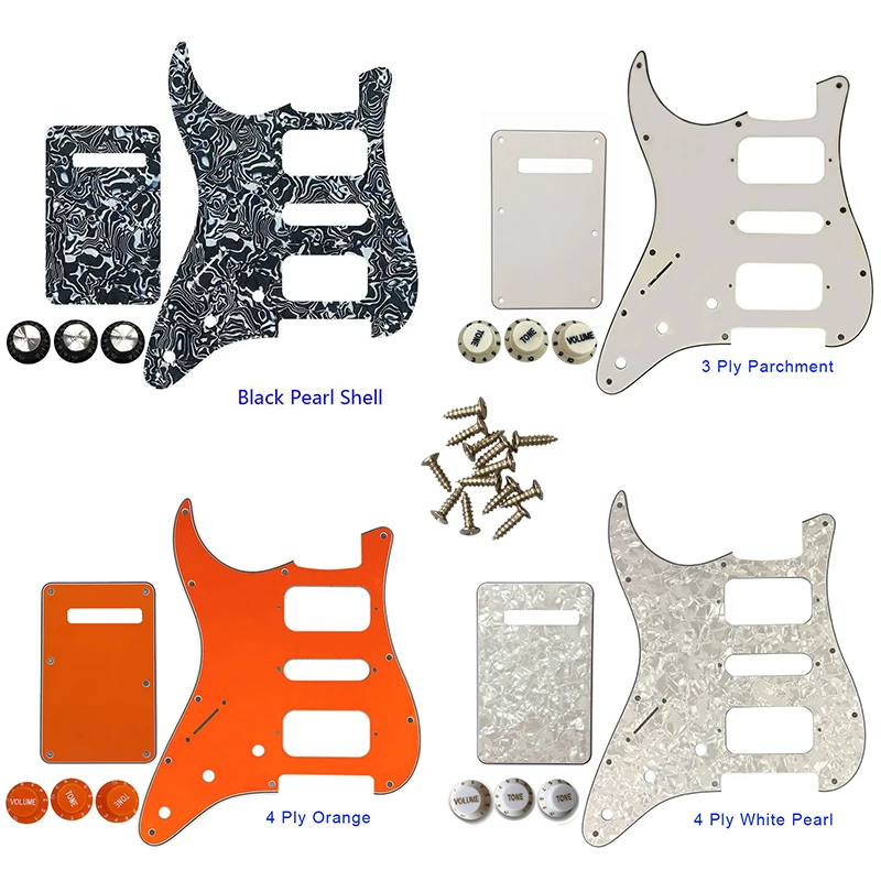 

Quality Guitar Pickguard -For US Left Handed 11 Screw Holes Start Humbucker HSH Scratch Plate & Back Plate & Control Knob