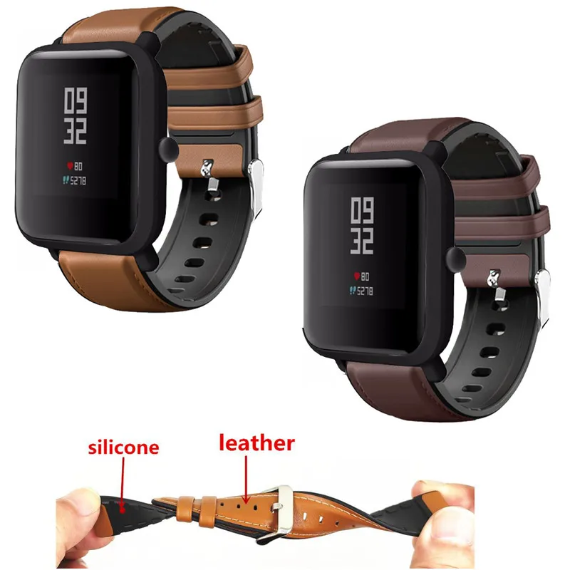 Ремешок для часов Amazfit Bip силиконовый браслет из натуральной кожи смарт-часов GTS |