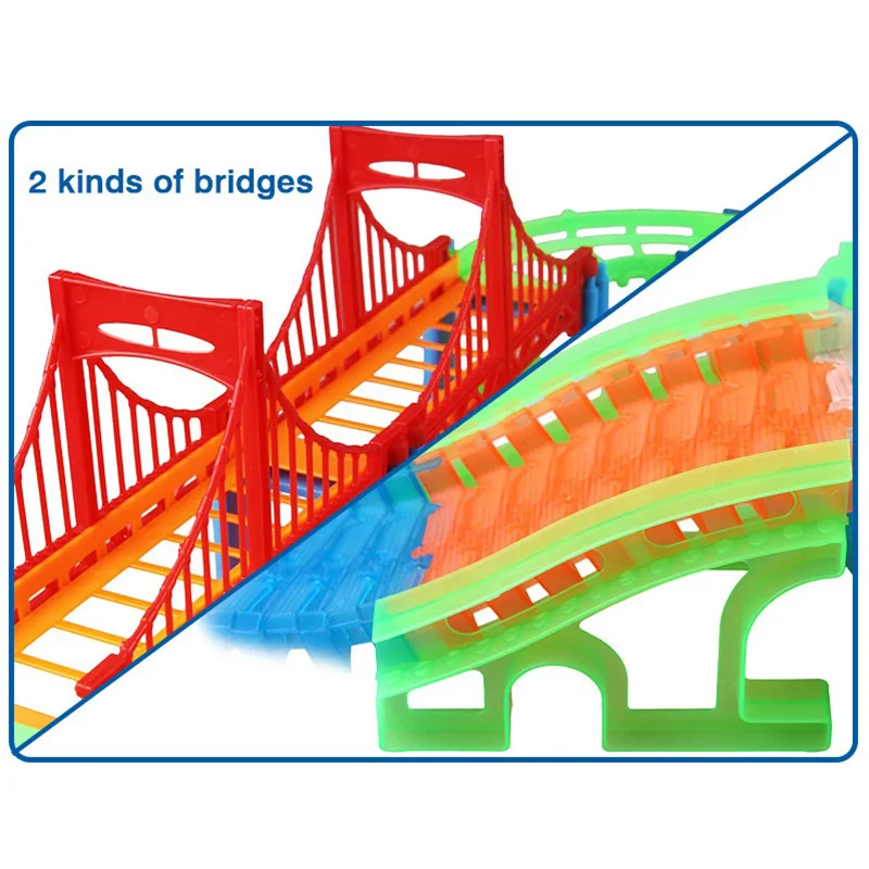 Подключение 2 типа железной дороги волшебный гоночный трек игровой Набор Diy изгиб