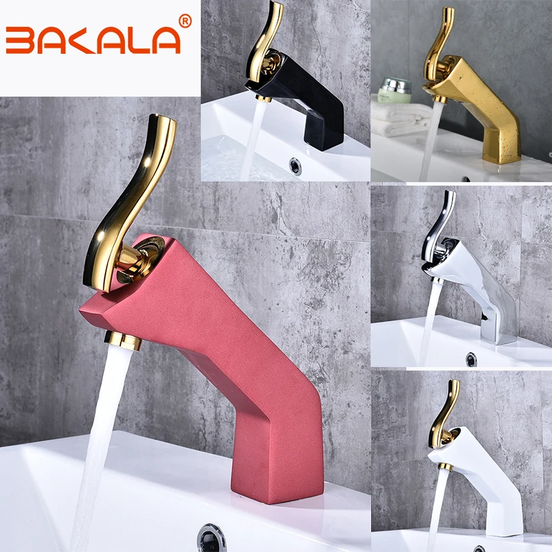 innovative 1 set home multi color basin faucets cold and hot water taps chrome black white red gold purple bathroom sink faucet free global shipping