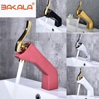 innovative 1 set home multi color basin faucets cold and hot water taps chrome black white red gold purple bathroom sink faucet