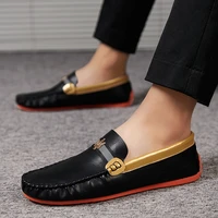 hot fashion mens shoes luxury brand loafers men moccasins comfortable microfiber casual leather shoes men slip on driving shoes