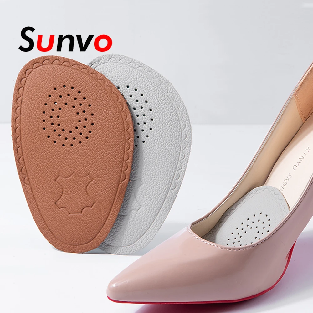 Premium Leather Forefoot Insert Shoe Pads for Women High Heels Sandals Non-Slip Adjust Size Half Insoles foe Shoes Foot Pad