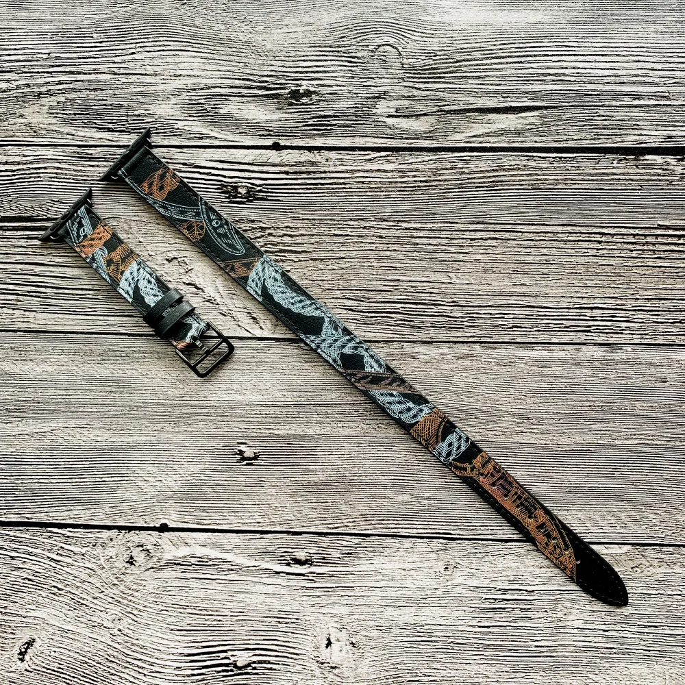 Роскошный браслет из натуральной кожи с двойным ремешком для Apple Watch 38 мм 40 42 44