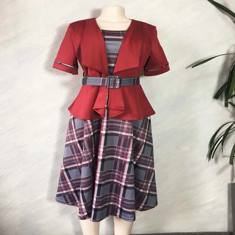 Комплект из двух предметов размера плюс платье в африканском стиле женский