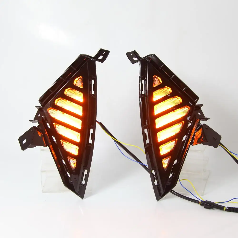 

3 Color LED DRL Daytime Running Light Fog Lamp w/ Turn Signal For Hyundai Elantra 2021