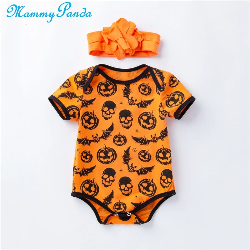 Хеллоуин Тыква Ведьма младенческой девочка мальчик ребенок тело костюм