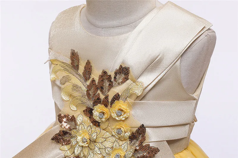 Платье для маленьких девочек кружевное платье принцессы с вышивкой детская