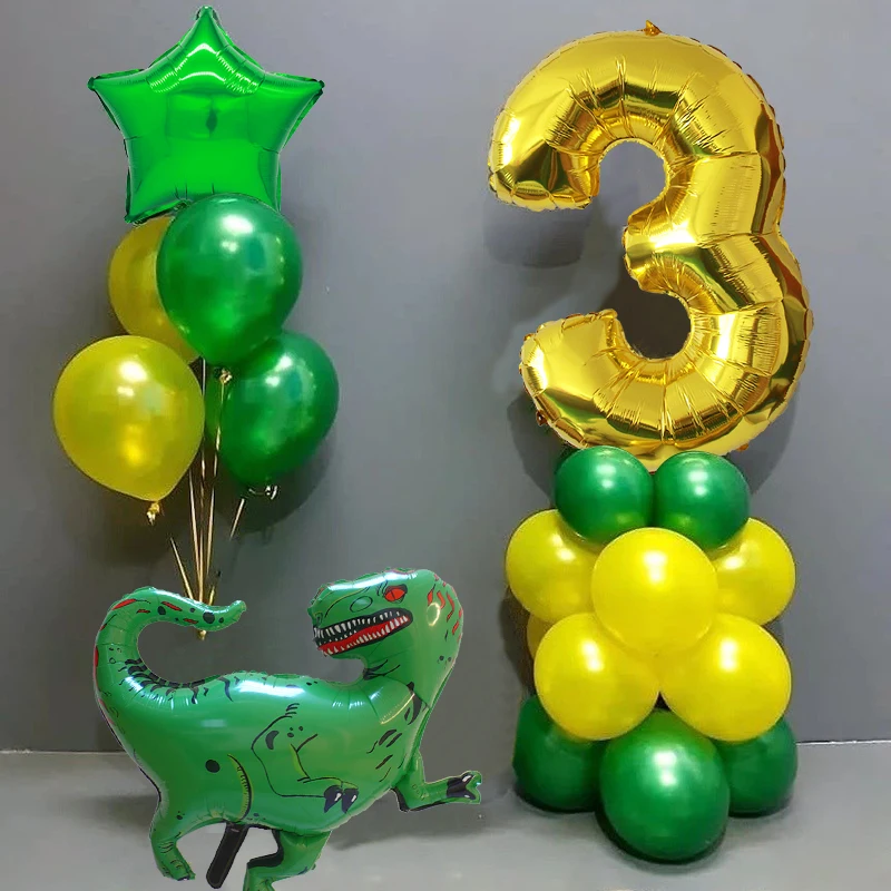 

22pcs/set Tropical Jungle Party Balloons Large Dinosaur Balloon Safari Birthday Party Decoration Kids Baby Shower Event Supplies