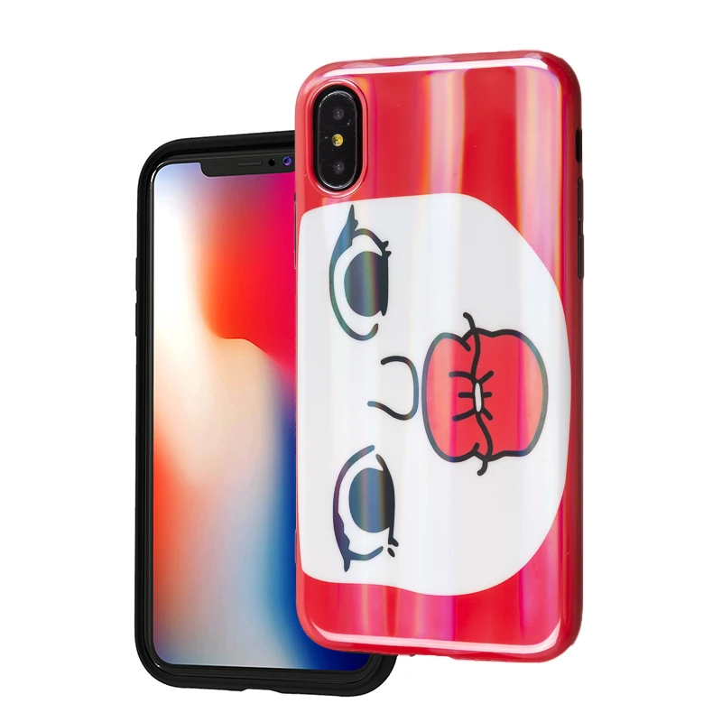 Лазерный чехол для телефона iPhone X 10 XS Max XR милый японский мультфильм горячие губы