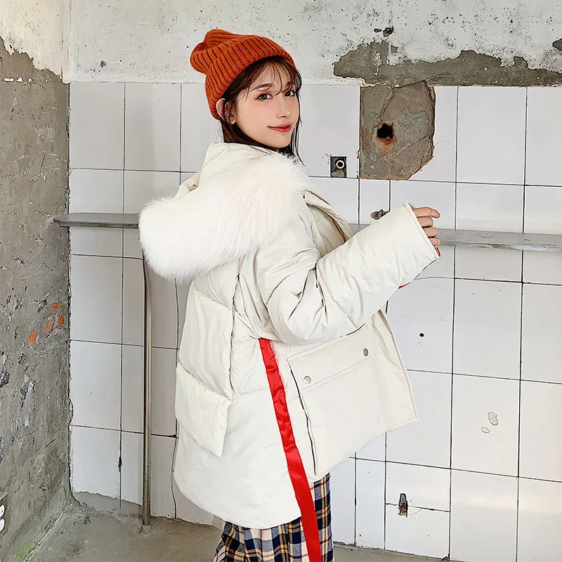 Женская короткая парка с длинным рукавом Повседневная теплая Модная мягкая