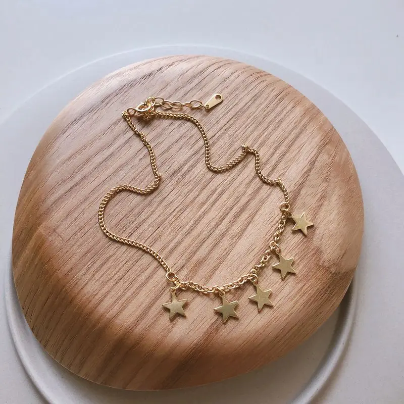 Браслет на ногу женский из серебра 925 пробы золотистый цвет|Анклеты| |