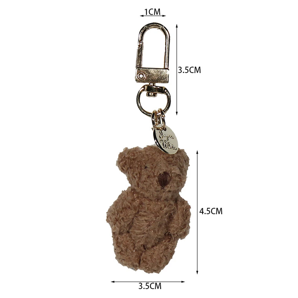 

Cute Bear Plush Doll Key Chains Ring Woman Keychain Bag Charms Bell Toy Car Keyring Gifts for friends