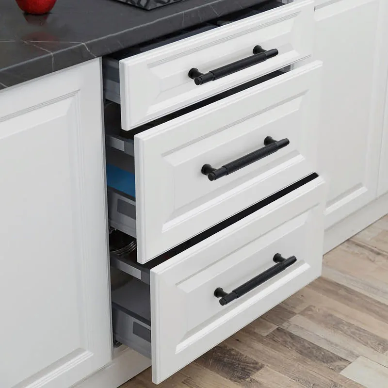 KK и FING Современная мода черный алюминиевого сплава дверные ручки для мебели