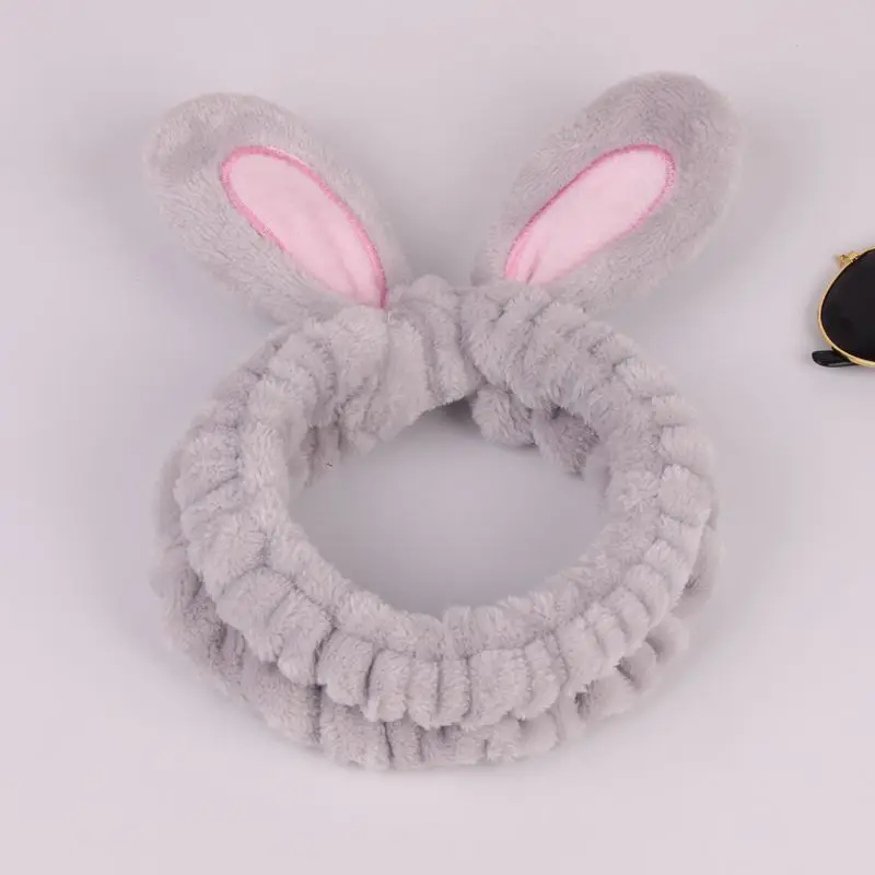 Женская фланелевая повязка на голову OMG мягкая с ушками кролика аксессуар для