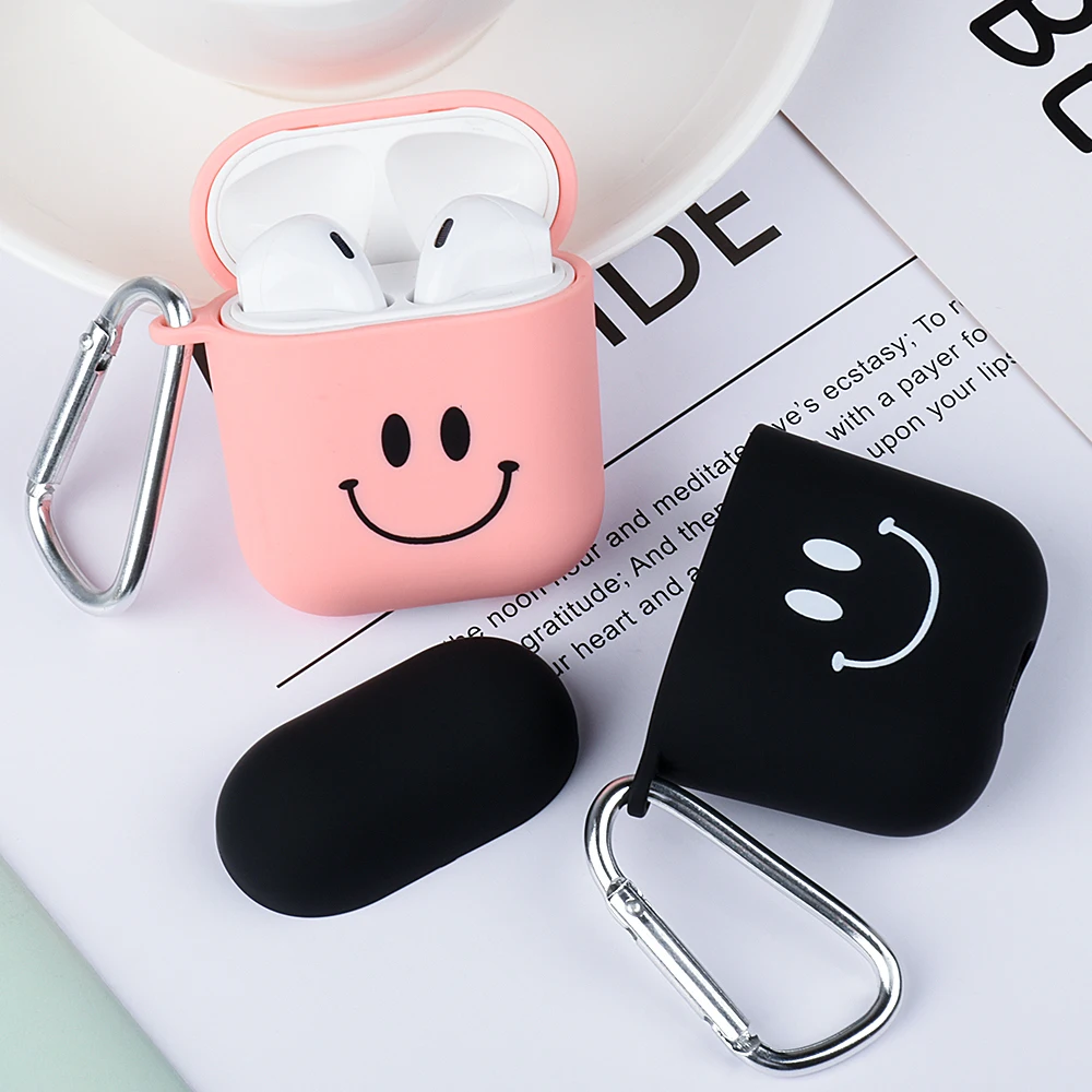 Роскошный Матовый чехол из поликарбоната для Apple Airpods пар с принтом улыбки 2 1 Airpod