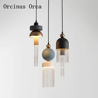 nordic modern compact led glass chandelier restaurant bar fashion creative color geometric chandelier free shipping
