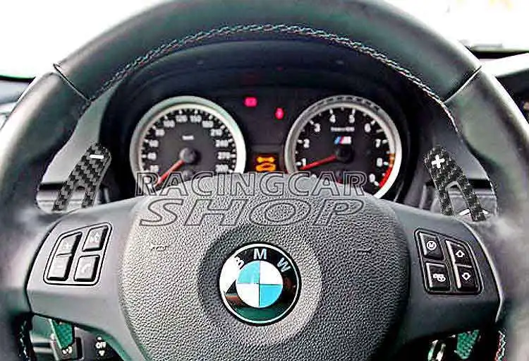 Реальные карбоновые волокна сдвиг весло переключения весла 1 пара для BMW E9X M3 E90 E92