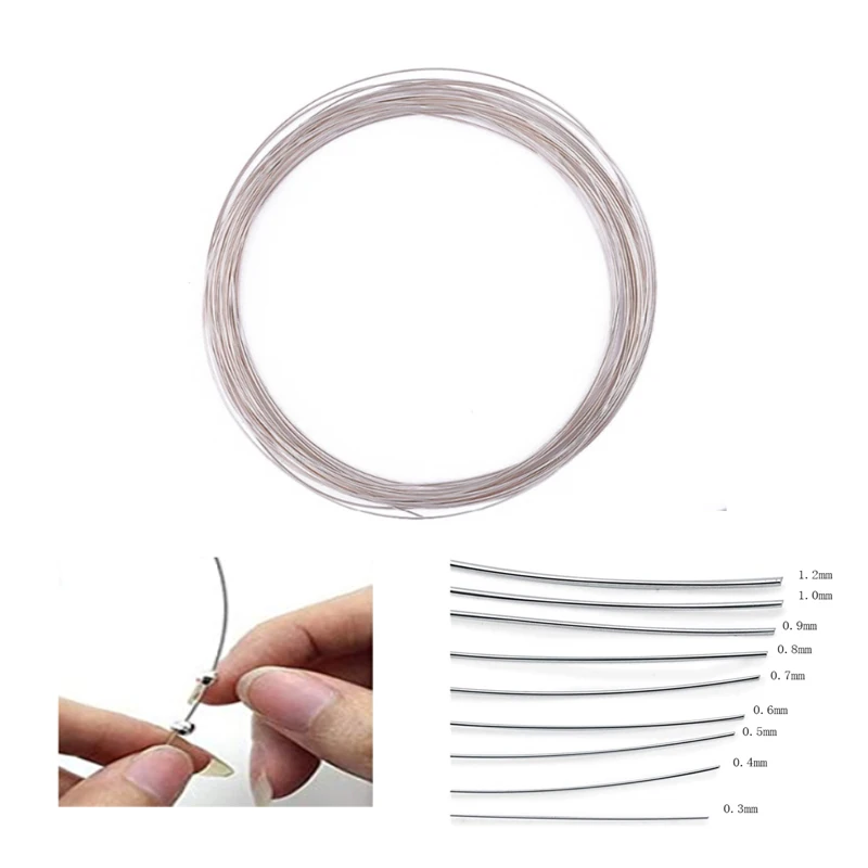 

0.5 meters 0.3-1.2mm 925 Sterling Silver Wire String Line For DIY Necklace Bracelet Earring Jewelry Making
