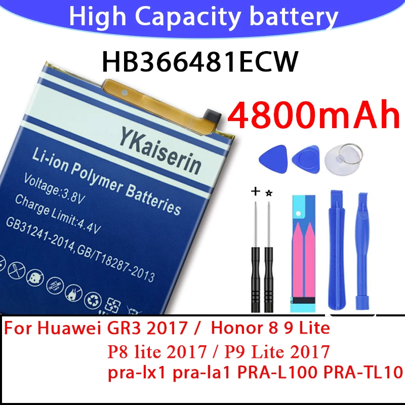HB366481ECW Аккумулятор для Huawei GR3 2017 G6 G10 G9 Plus G Play Mini Honor 8 9 Lite P8 P9 Pra lx1 la1|Аккумуляторы