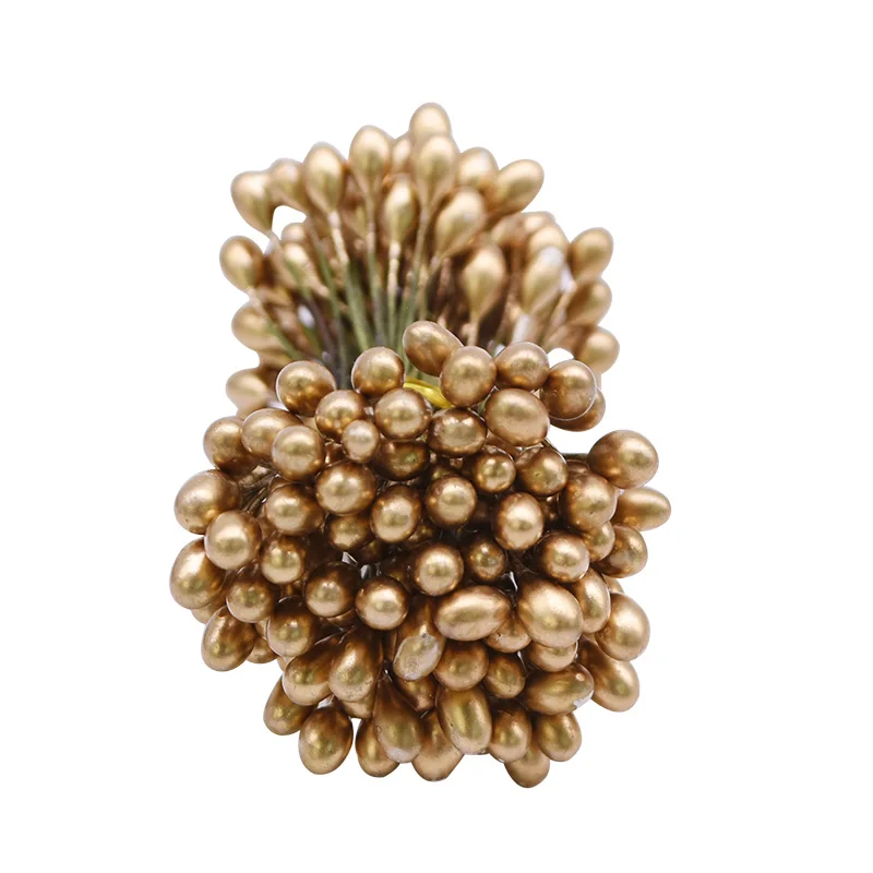 Gold Decorative Berries Artificial Flower Cherry Berry Stamen Wedding Wreath Bridal Shower DIY Craft Garlands Home Party Decor | Дом и сад