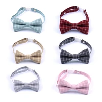 colorful plaid cat collar safety buckle puppy bow tie adjustable pets kitten rabbits chihuahua necklace bowknot kitty collars