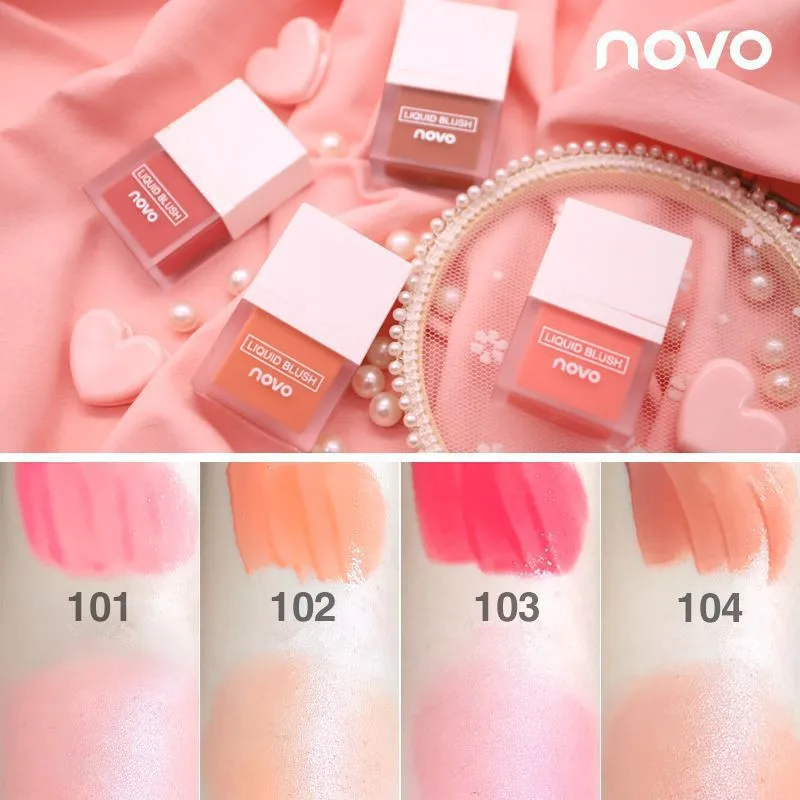 NOVO 2019 румяна 4 цвета жидкие для макияжа водонепроницаемые долговечные легко