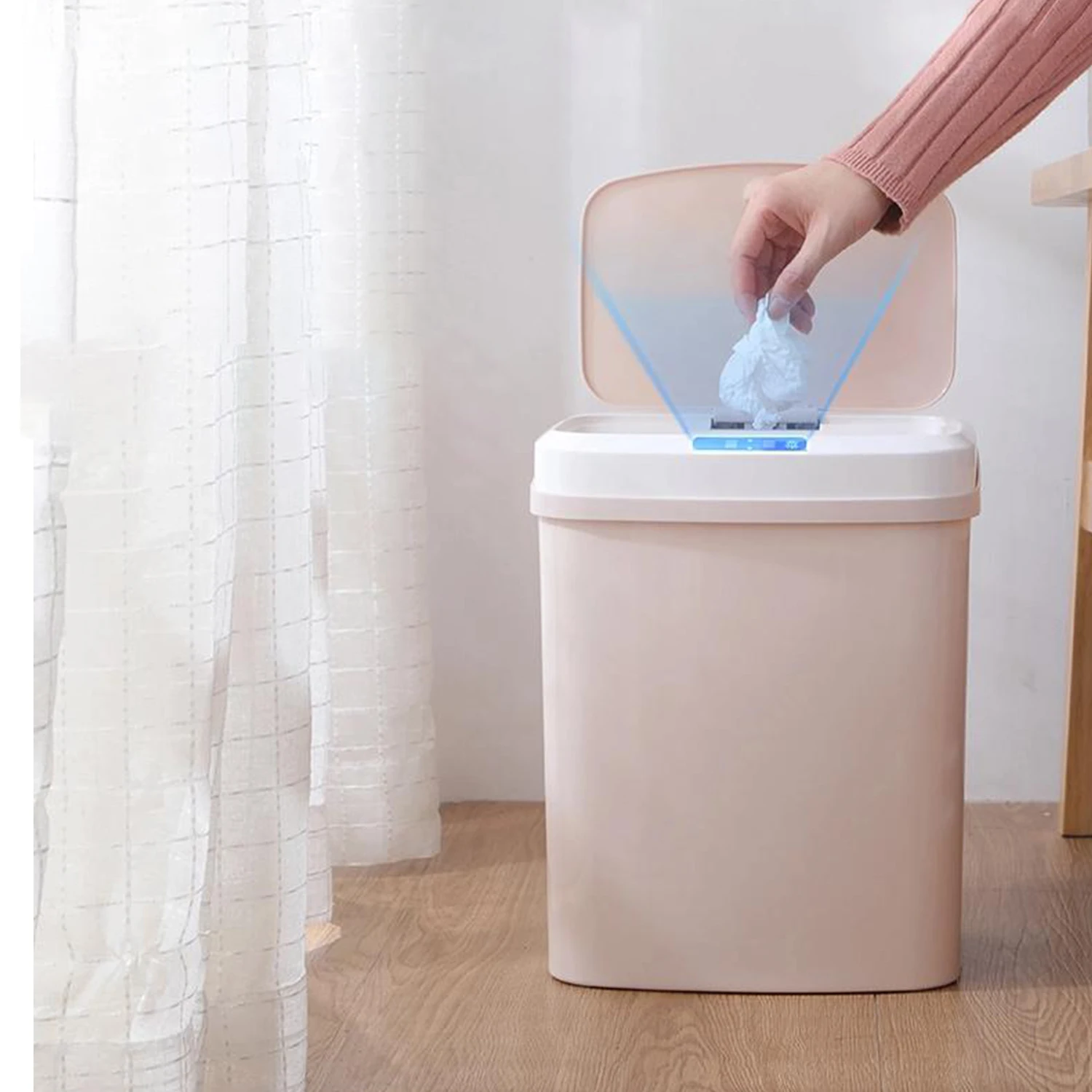 Автоматическая мусорная корзина с инфракрасным датчиком движения и крышкой для