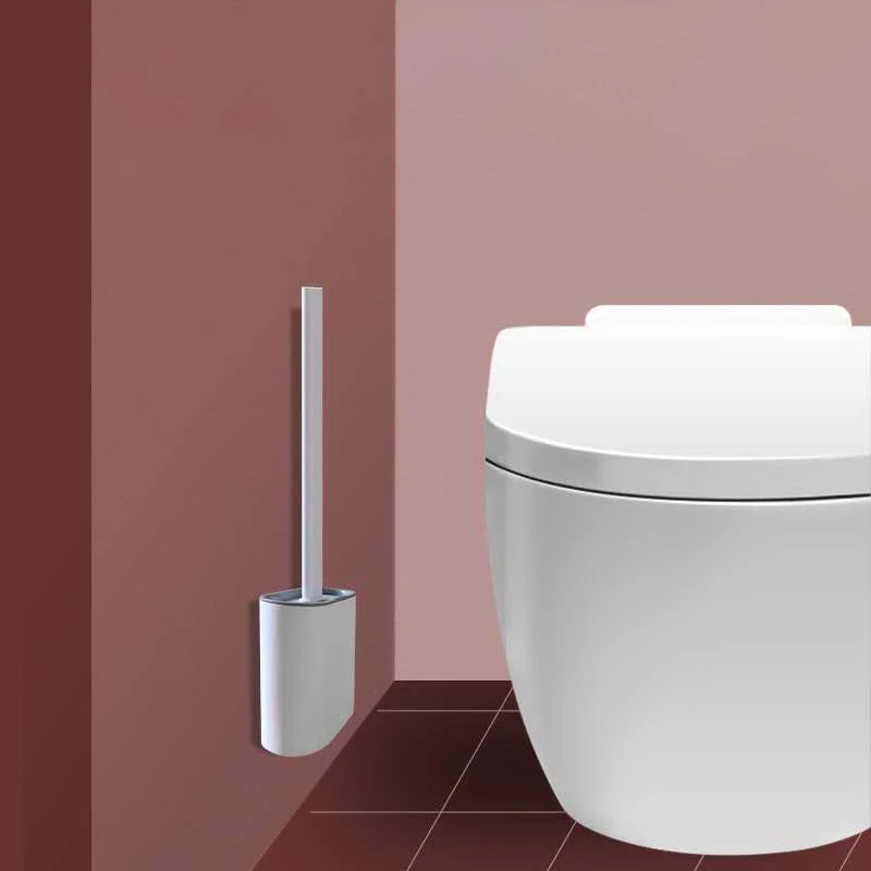 Силиконовая щетка для унитаза из ТПР модельная круглая длинная ручка дома с