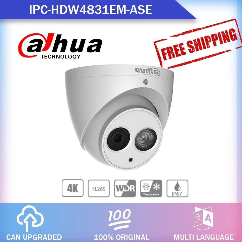 

Dahua IP camera 8MP IPC-HDW4831EM-ASE security camera support POE IR Eyeball network camera replace IPC-HDW4830EM-AS cctv Camera