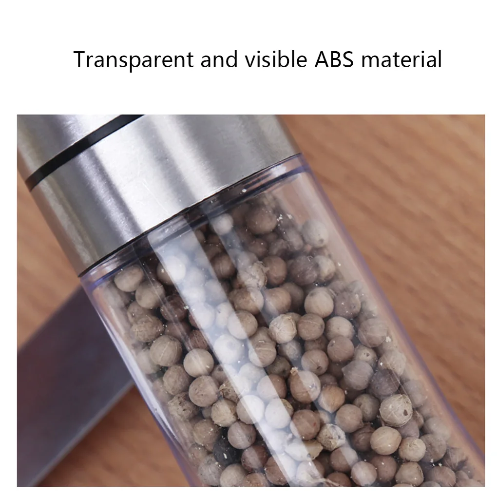 1PCS Fashion Stainless Steel ABS Mill 120ML Spice Salt and Pepper Grinder Kitchen Accessories Cooking Tool Portable |