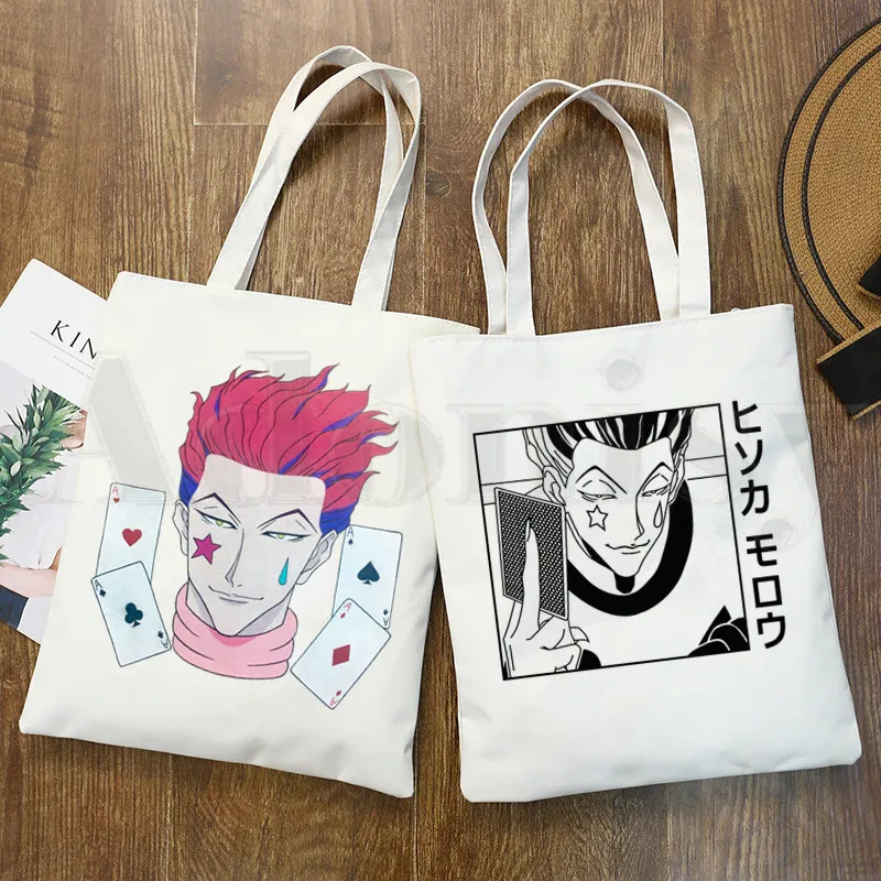 Hisoka Morow Hunter X холщовые сумки на плечо с аниме HxH вместительная сумка для колледжа в