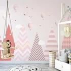 Настенные обои на заказ в скандинавском стиле с изображением розовых геометрических воздушных шаров, абстрактная Фреска для гостиной, детской комнаты для девочек