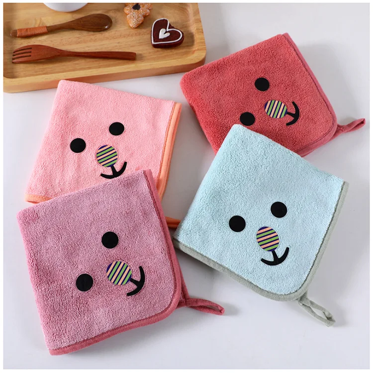 35*35 см Новое Коралловое флисовое подвесное полотенце домашнее кухонное для мытья