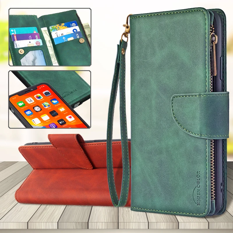 Для Samsung Galaxy M80s M60s M11 M10 M10s роскошный ремешок на молнии кожаный кошелек для карт