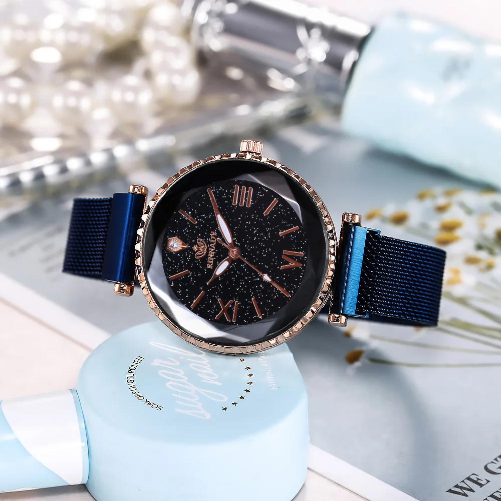 

Creative Starry Dial Explosive Ladies Watch Roman Scale Fashion Milan Magnet Clasp Wrist Quartz Watch Women's Watch Luxury