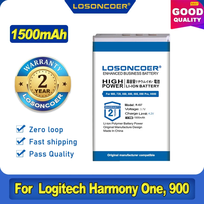 100% Оригинальный LOSONCOER 1500 мА/ч R IG7 RIG7 дистанционного Управление Батарея для Logitech