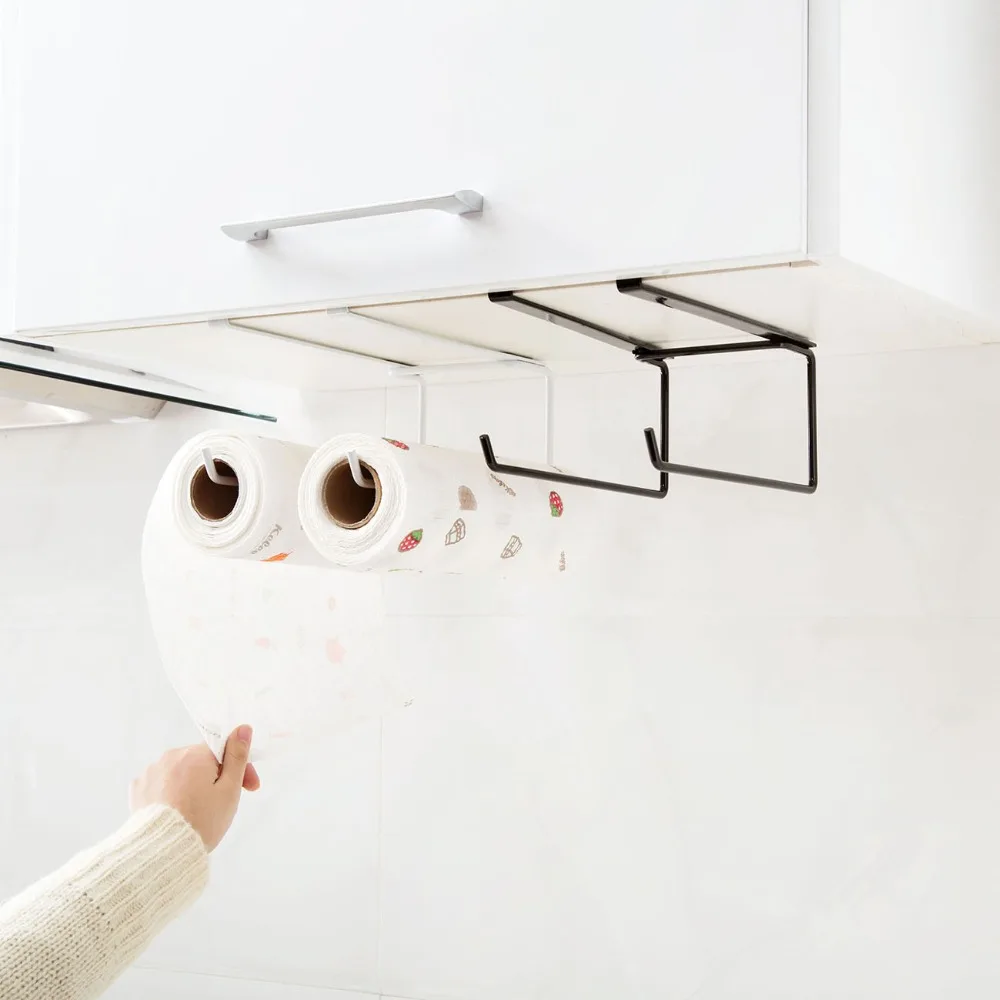 

1 шт. железная стойка для бумажных полотенец в ванную комнату, кухонный шкаф вешалка на шкаф, дверь, рабочая полка для хранения