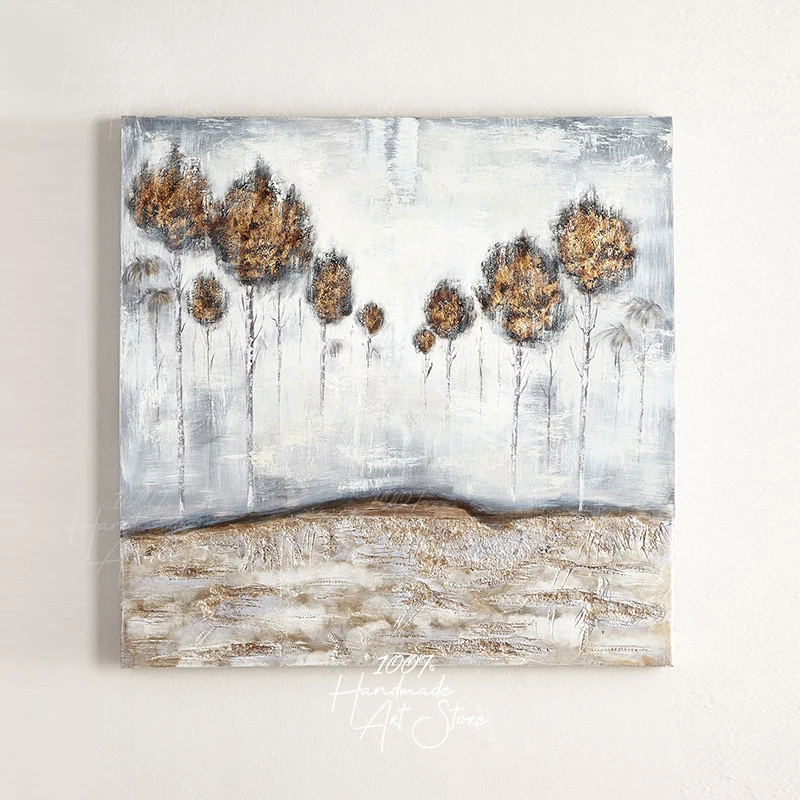 

home decoration accessories oil painting 100% Handmade Silver Flower Gentle Abstract Art For Living Room Modern High Quality