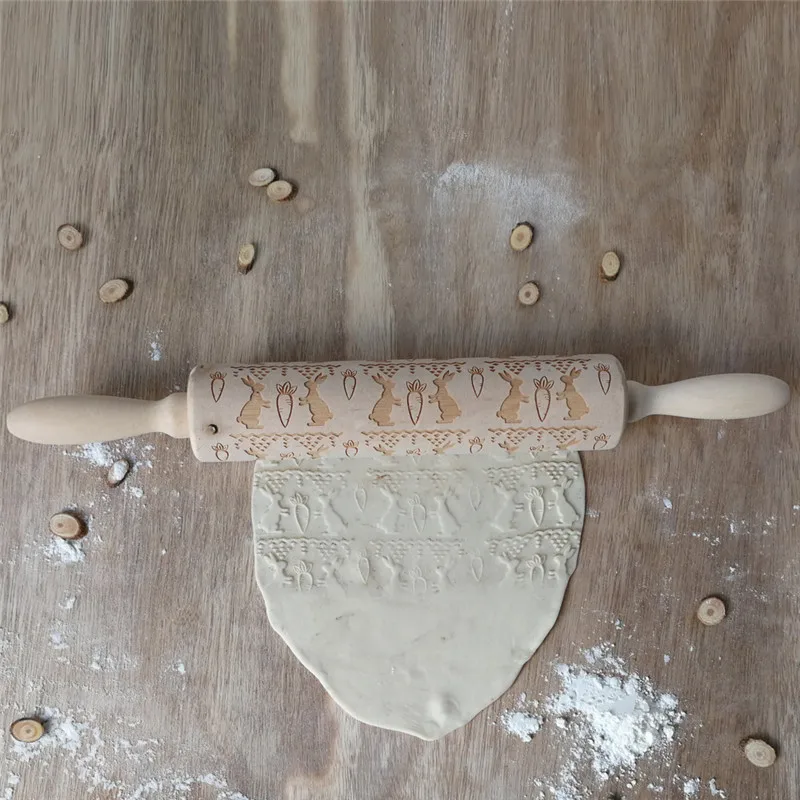 Рождественские деревянные рельефные скалки Скалка Инструмент для приготовления