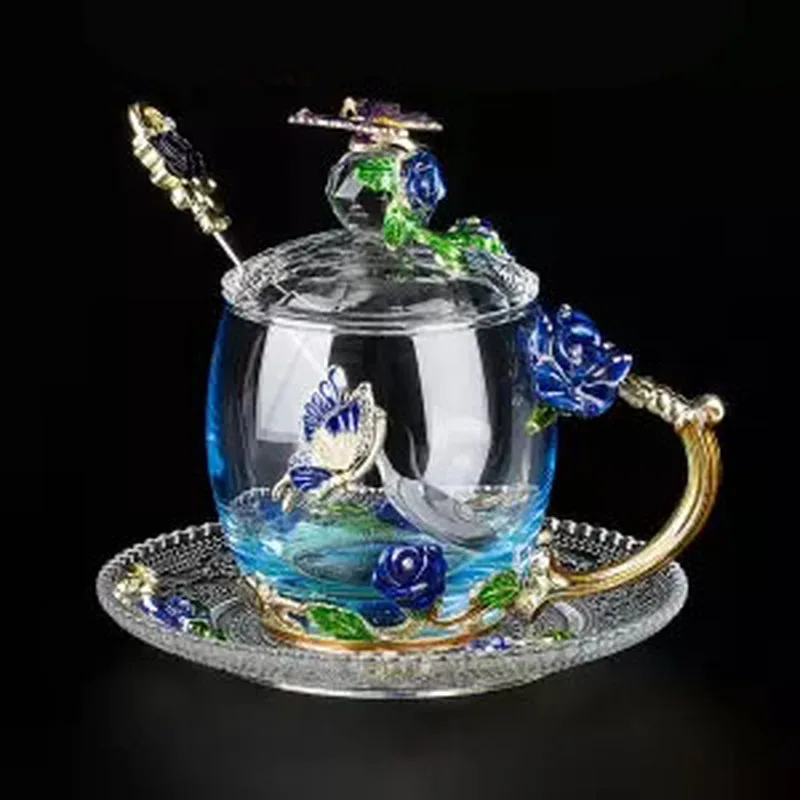 

Rose Cup Household Cup Couple Cup Milk Cup Holiday Gift Crystal Cup Personalized Custom Glass Glass Shot Glass Cocktail Glass