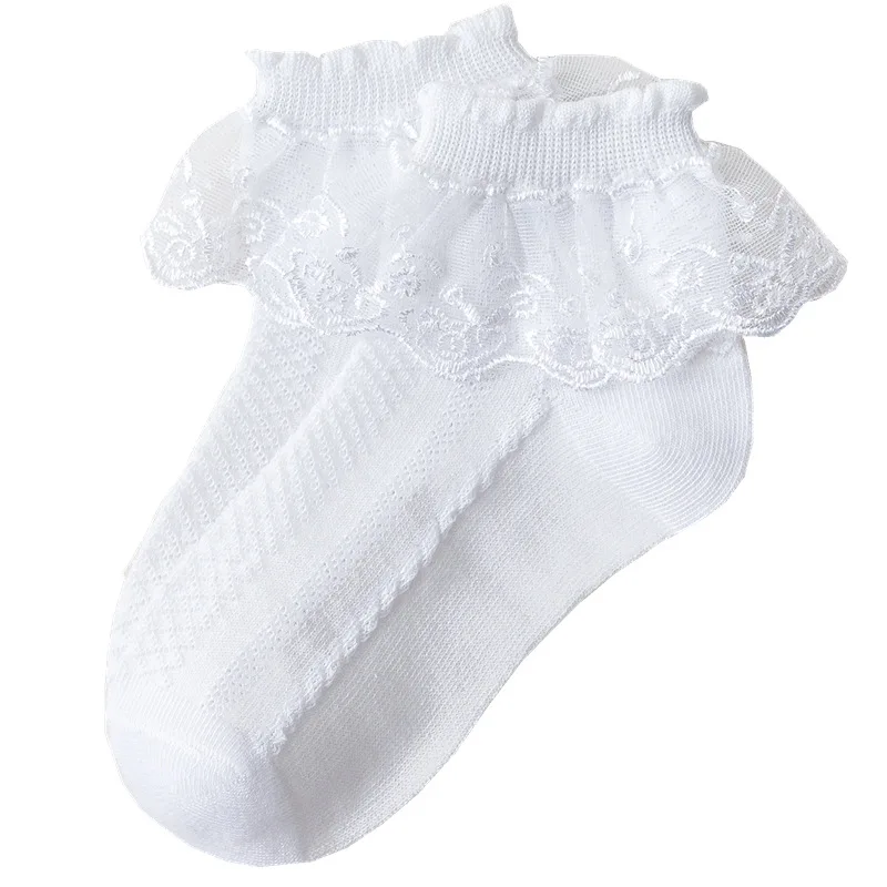 

10 Pairs/lot Breathable Cotton Lace Ruffle Princess Mesh Socks Children Ankle Short Sock White Pink Blue Baby Girls Kids Toddler
