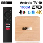 ТВ-приставка Mecool KM6 Amlogic S905x4 Android 10 WiFi 6 4 ГБ 32 ГБ сертифицированная Google ТВ-приставка, AV1 BT5.0, 1000M LAN
