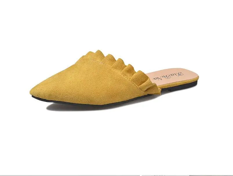 Летние женские босоножки с острым носком обувь из замши для отдыха на открытом